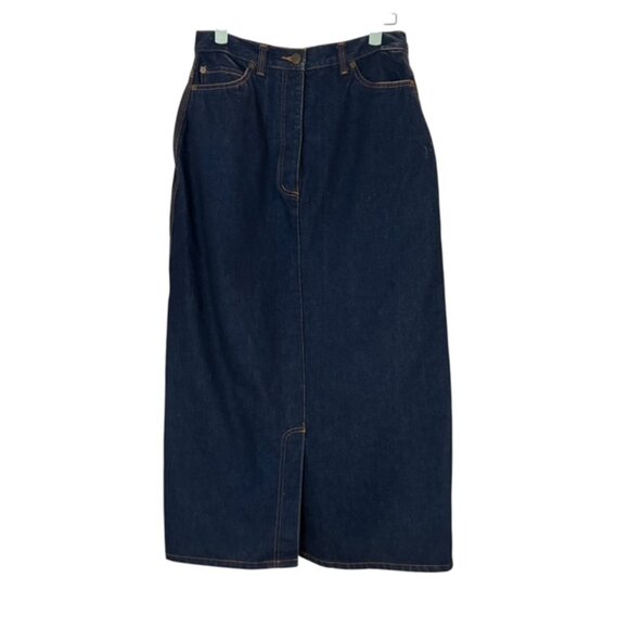 RARE Perry Ellis America Levis Strauss America Denim Button Fly Maxi Skirt - Picture 1 of 12